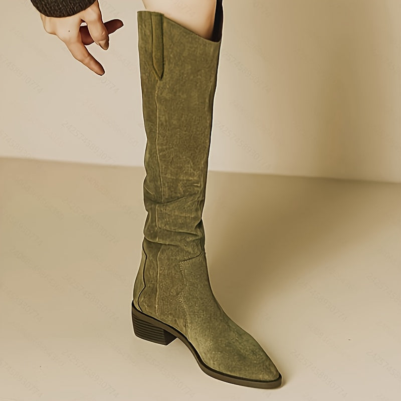 Westernstiefel mit Blockabsatz und spitzer Kappe für Damen