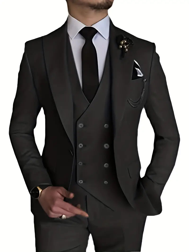 Herren Anzug Dreiteilig Mit Blazer Weste Und Hose