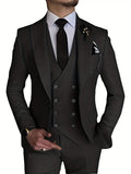 Herren Anzug Dreiteilig Mit Blazer Weste Und Hose