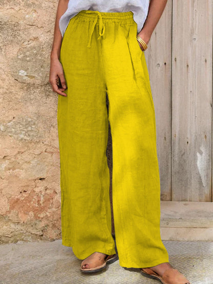 Damen Casual Baumwoll-Leinen-Hose