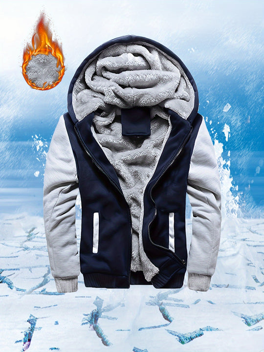 Warmer Sherpa-Hoodie mit Reißverschluss für Herren