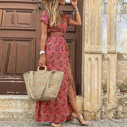 Boho-Print Leichtes Sommerkleid
