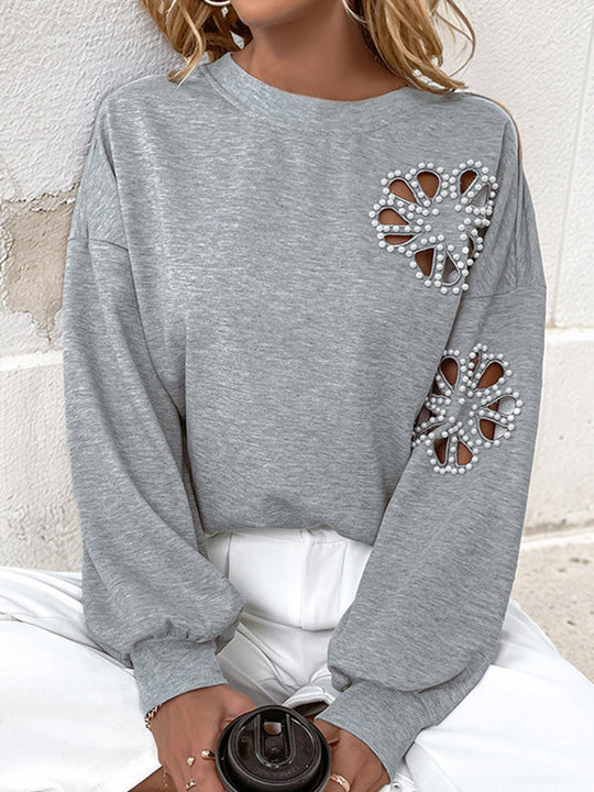 Damen Sweatshirt Mit Puffärmeln Und Cut Out Details