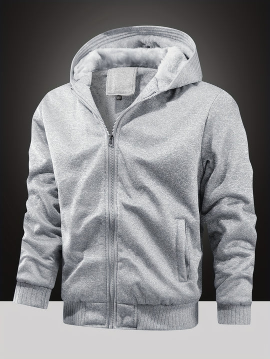 Warmer Sherpa-Hoodie mit Reißverschluss für Herren