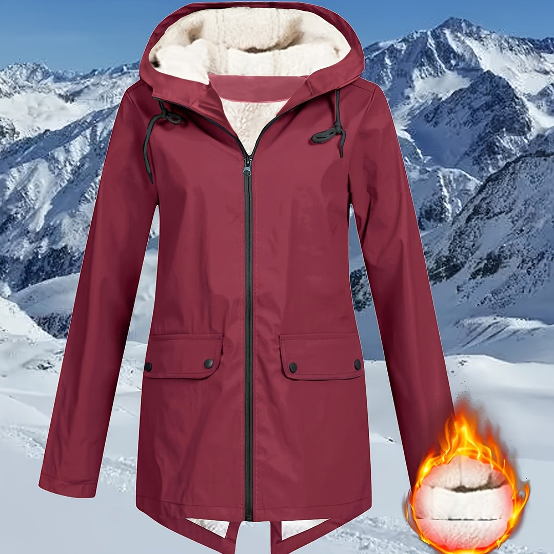 Windbreaker Jacke mit Kapuze und Reißverschluss für Damen