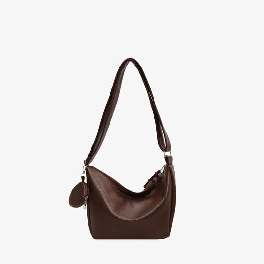 Trendige runde Schultertasche mit Minibörse für Damen