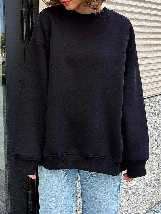 Damen Sweatshirt Locker Mit Rundhalsausschnitt