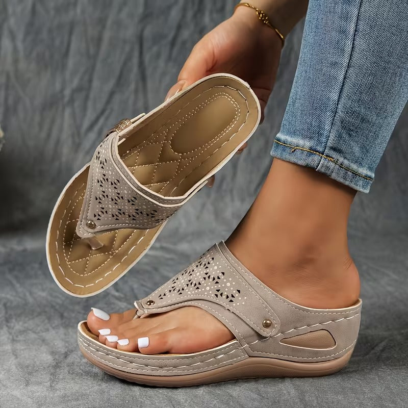 Damen Keilabsatz Sandalen Bequeme Sommerschuhe