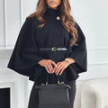 Damen Cape mit Gürtel – Elegantes Oberteil mit weitem Schnitt