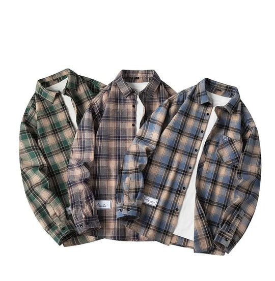 Herren Flanellhemd Mit Kariertem Muster