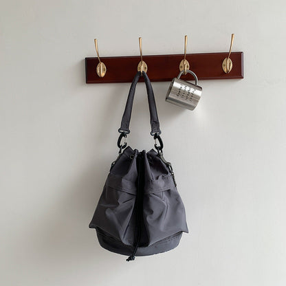 Nylon Kordelzug-Beuteltasche mit abnehmbarem Griff und Schultergurt