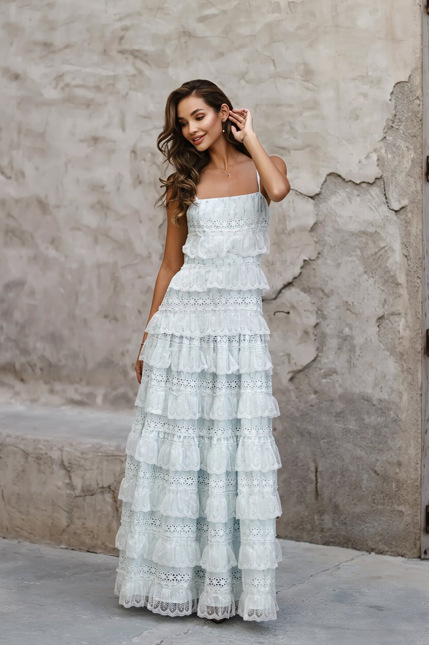 Damen-Maxikleid mit sommerlichem Look in voller Länge