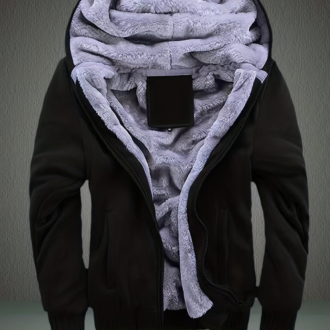Warmer Sherpa-Hoodie mit Reißverschluss für Herren