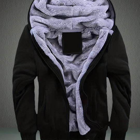 Warmer Sherpa-Hoodie mit Reißverschluss für Herren