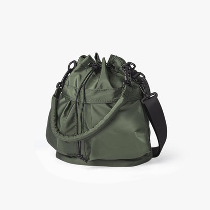 Nylon Kordelzug-Beuteltasche mit abnehmbarem Griff und Schultergurt
