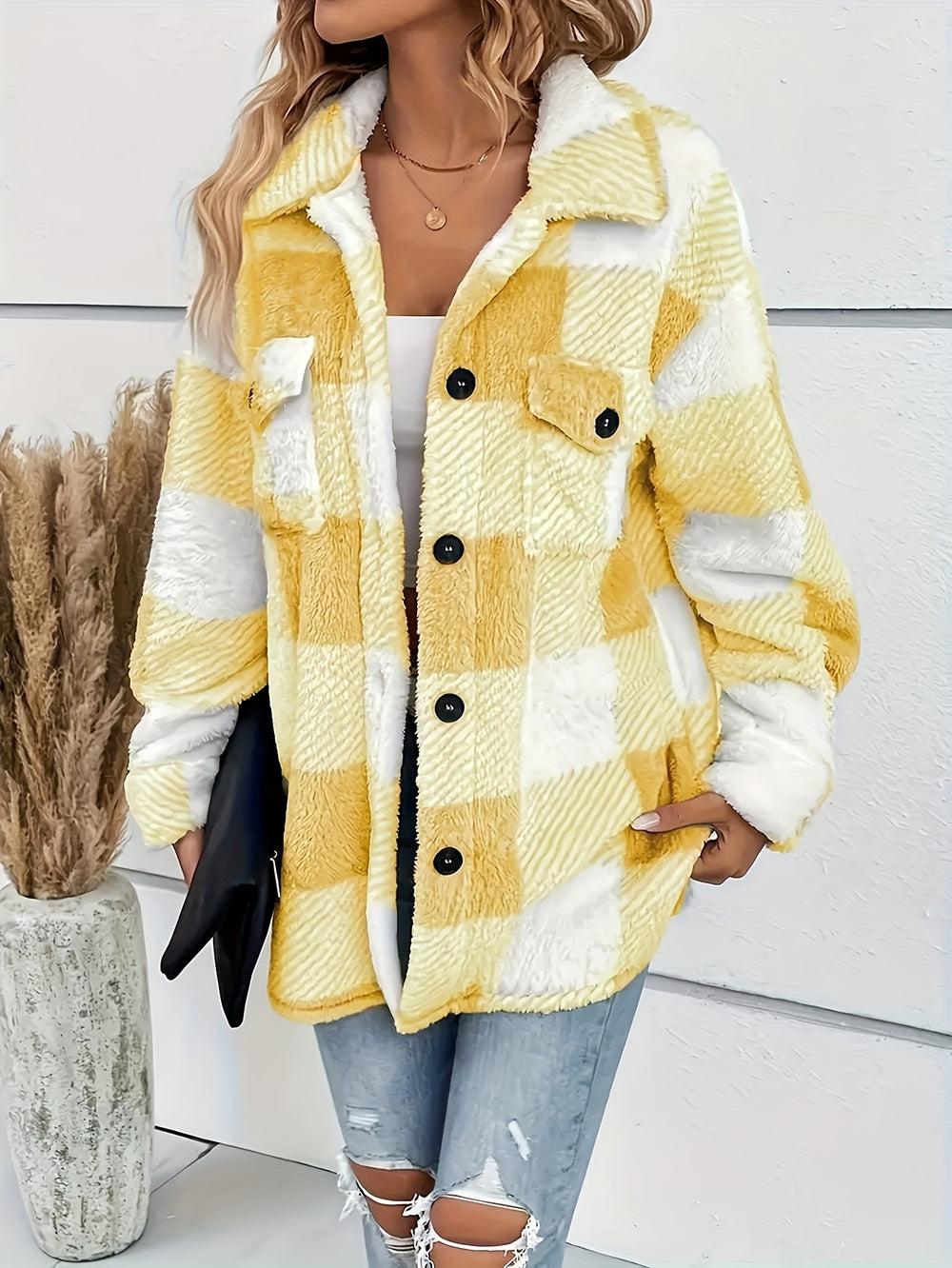 Stylische karierte Jacke für Damen