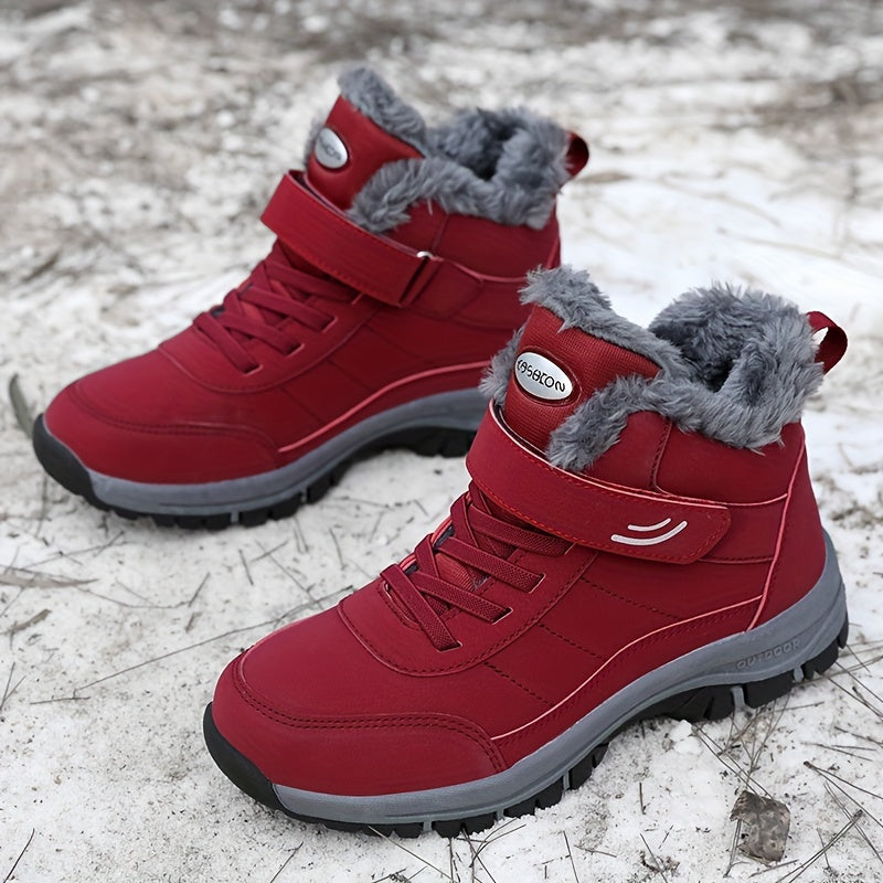 Gefütterte Outdoor Winterstiefel mit Klettverschluss für Damen