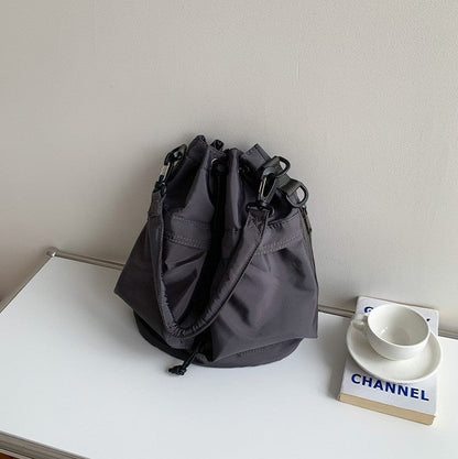Nylon Kordelzug-Beuteltasche mit abnehmbarem Griff und Schultergurt