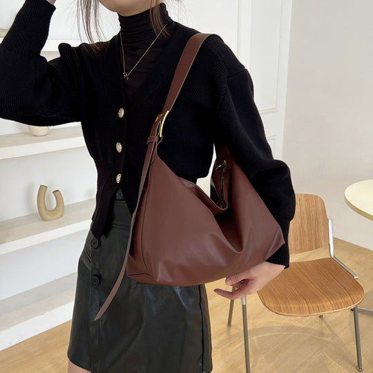Minimalistische Schultertasche mit Reißverschluss für Damen