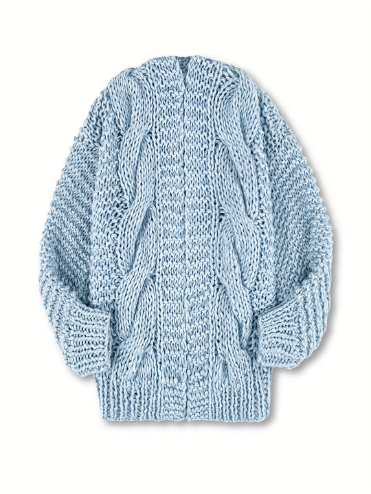 Grobstrick Cardigan mit geometrischem Muster für Damen