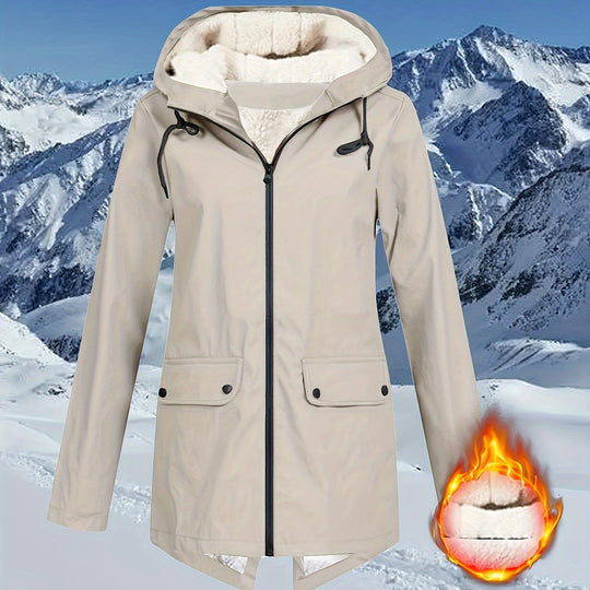 Windbreaker Jacke mit Kapuze und Reißverschluss für Damen