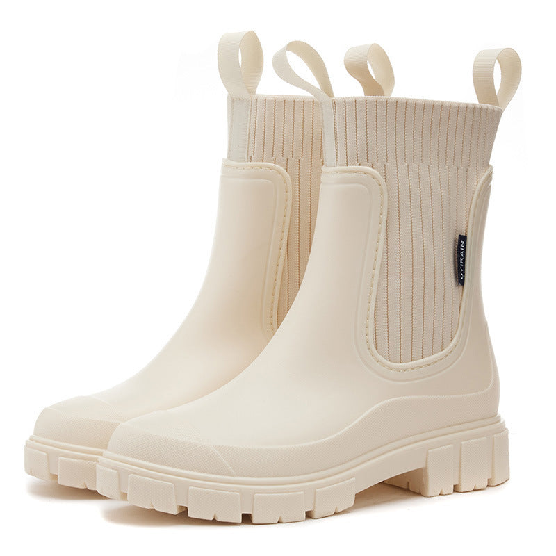 Damen Gummistiefel Mit Rutschfester Sohle Für Regenwetter