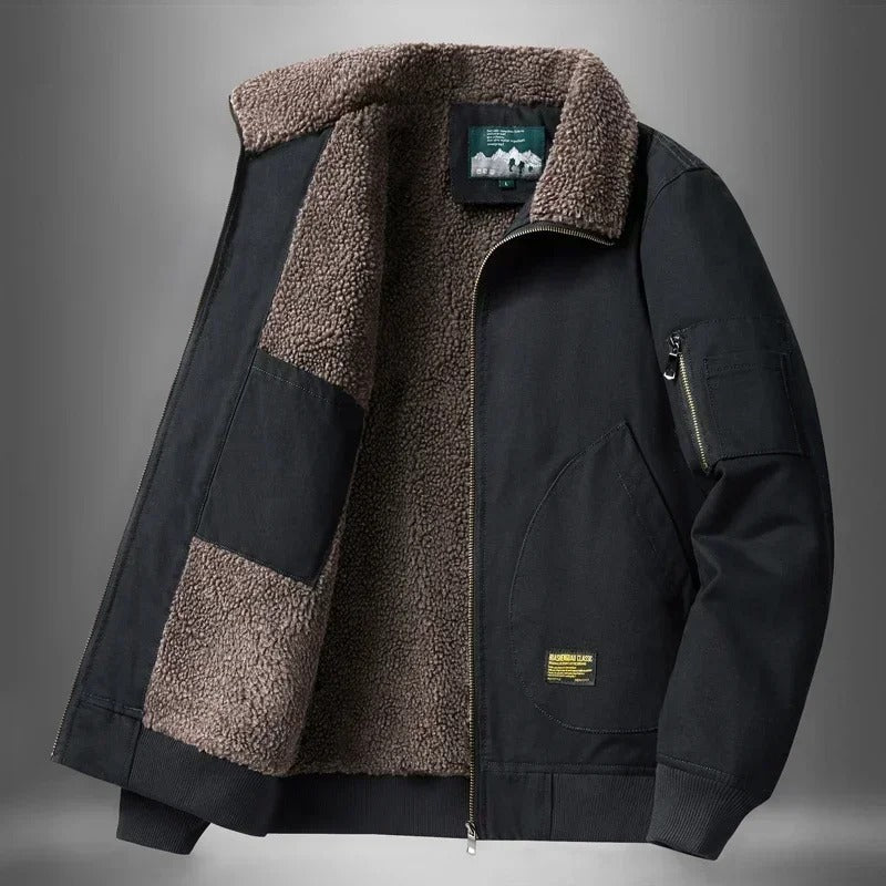 Herren Fliegerjacke Mit Sherpa Futter