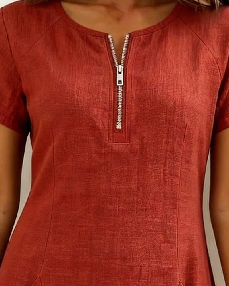 Leinenkleid mit A-Linien-Schnitt und weicher Haptik