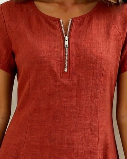 Leinenkleid mit A-Linien-Schnitt und weicher Haptik