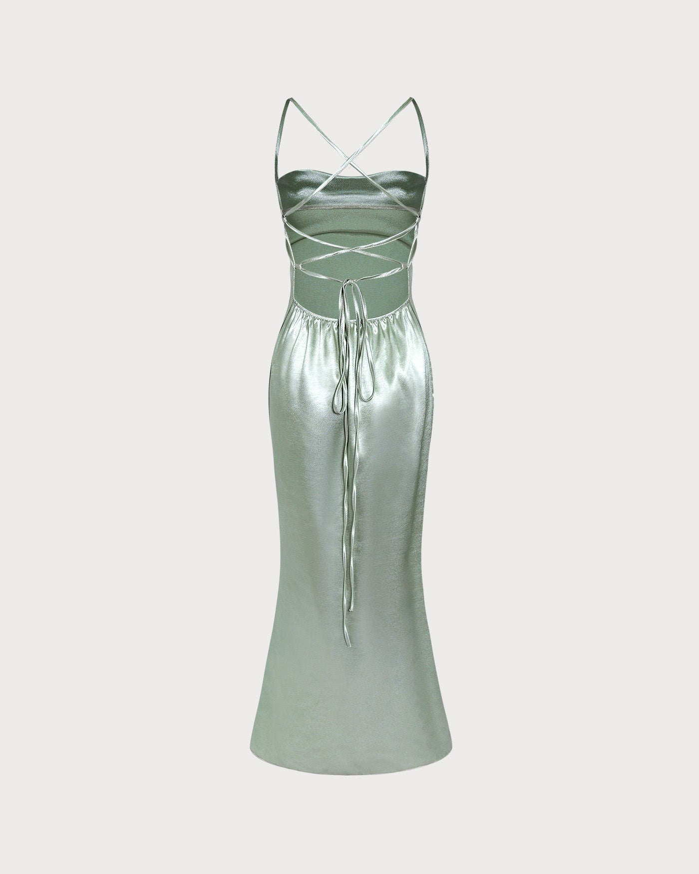 Polyester-Unterkleid A-Linien Maxikleid Grün