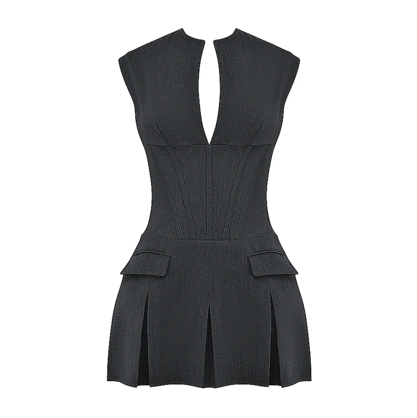 Plissiertes Korsett-Minikleid mit zeitlosem eleganten Stil