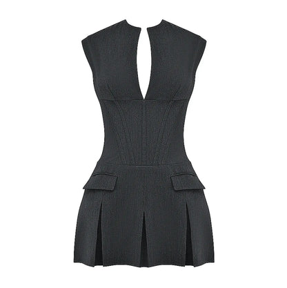 Plissiertes Korsett-Minikleid mit zeitlosem eleganten Stil