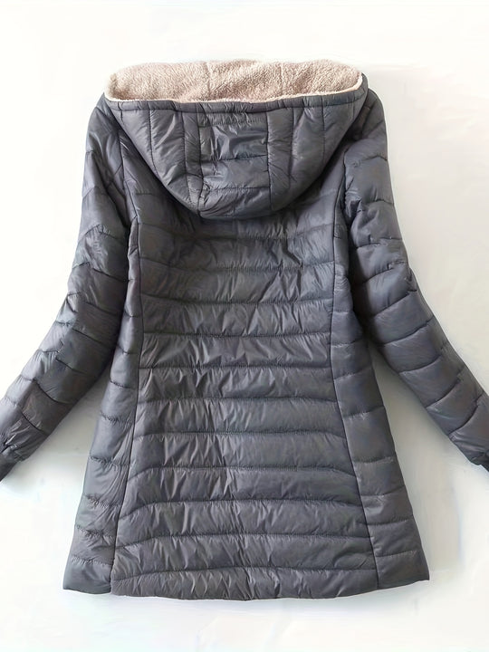 Midi-Steppmantel mit Fleecefutter für Damen