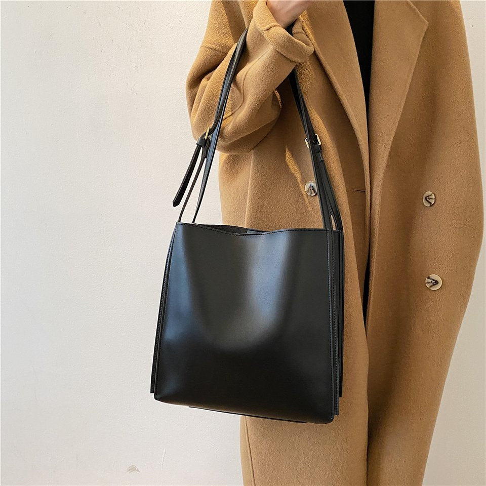 Vegane Leder-Shopper-Tasche Leicht und Strukturiert