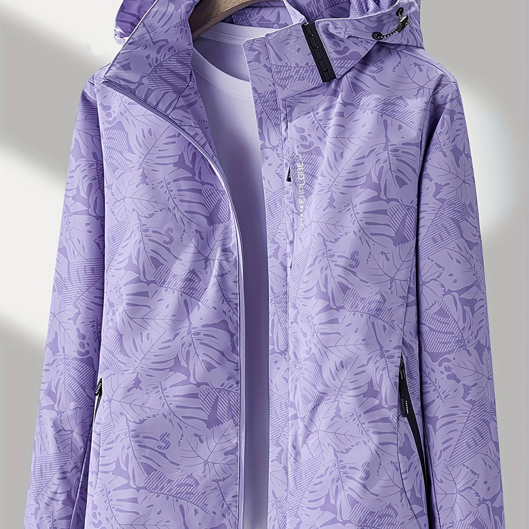 Camouflage Outdoorjacke mit abnehmbarer Kapuze für Damen