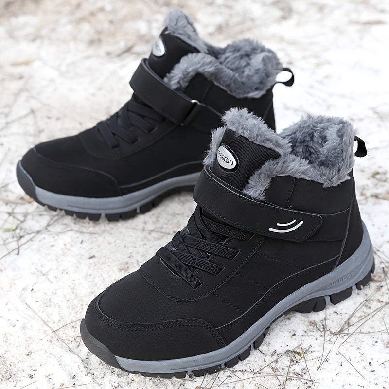 Gefütterte Outdoor Winterstiefel mit Klettverschluss für Damen