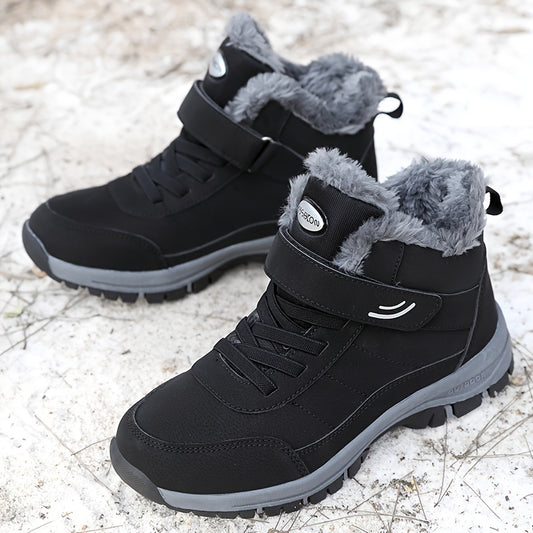 Gefütterte Outdoor Winterstiefel mit Klettverschluss für Damen