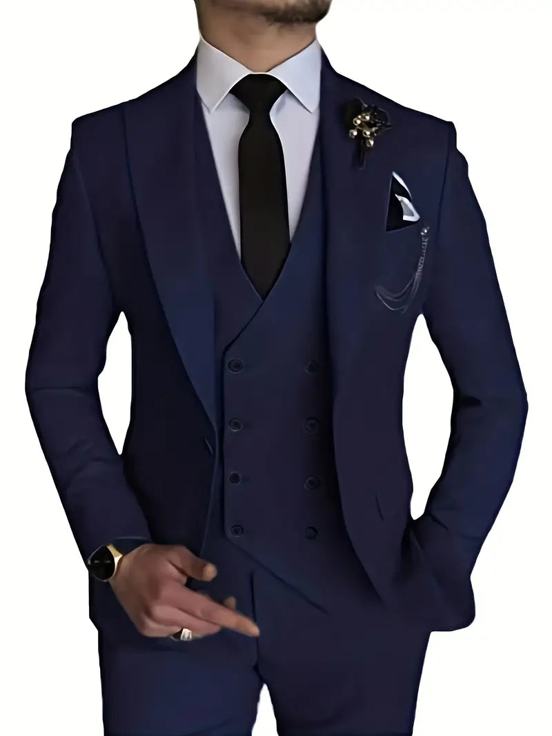 Herren Anzug Dreiteilig Mit Blazer Weste Und Hose