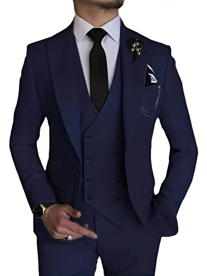 Herren Anzug Dreiteilig Mit Blazer Weste Und Hose