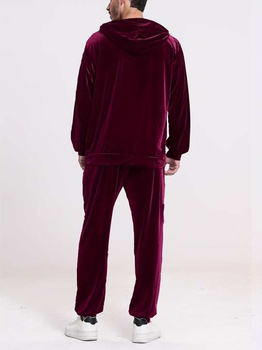 Zweiteiliges Kapuzenset mit Pullover und Hose für Herren