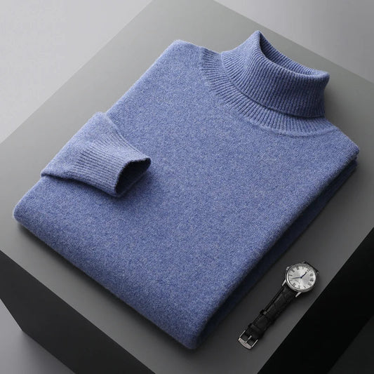 Klassischer Merinowoll-Rollkragenpullover
