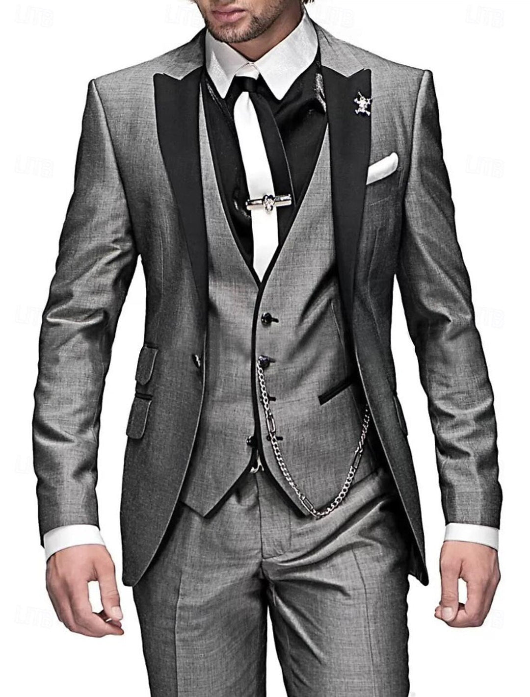 Herren Leinen Anzug Dreiteilig Mit Blazer Weste Und Hose