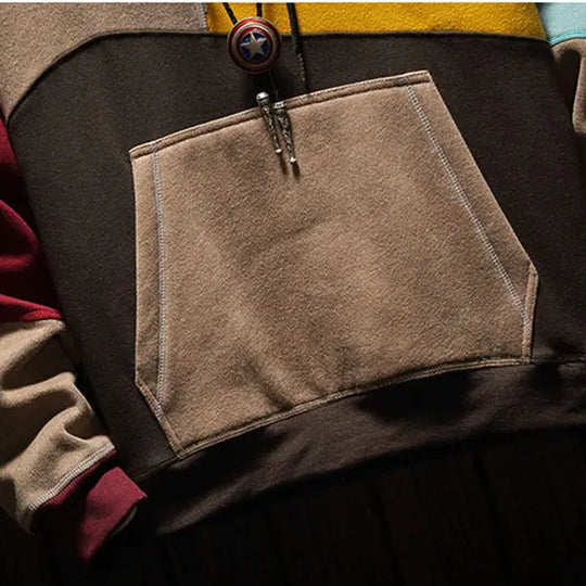 Herren Hoodie Mit Farbblock Design Und Kapuze