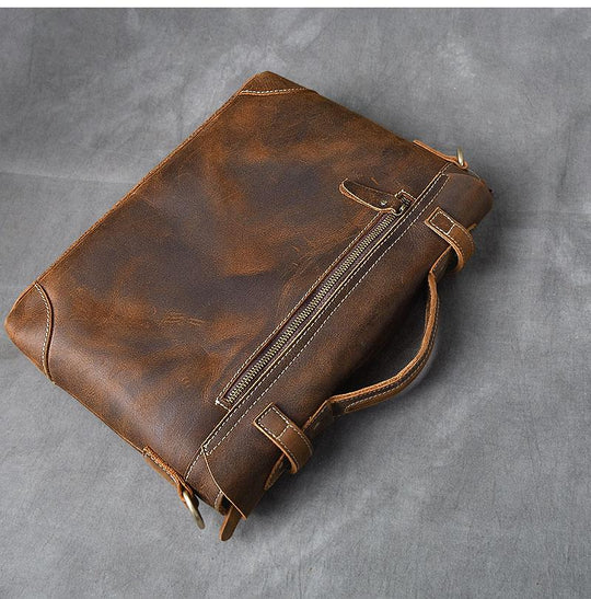 Rustikale Umhängetasche aus Leder im Retro-Stil