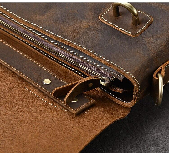Rustikale Umhängetasche aus Leder im Retro-Stil