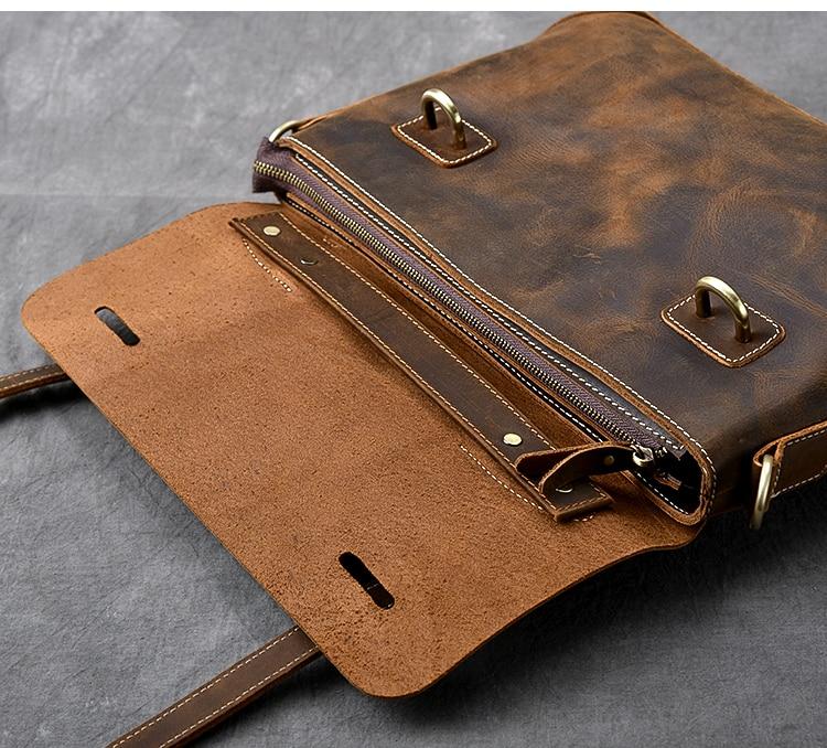 Rustikale Umhängetasche aus Leder im Retro-Stil