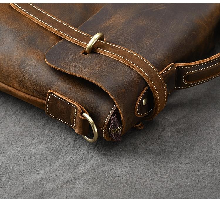 Rustikale Umhängetasche aus Leder im Retro-Stil