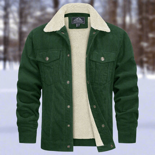 Gefütterte Denimjacke Mit Brusttaschen Für Herren