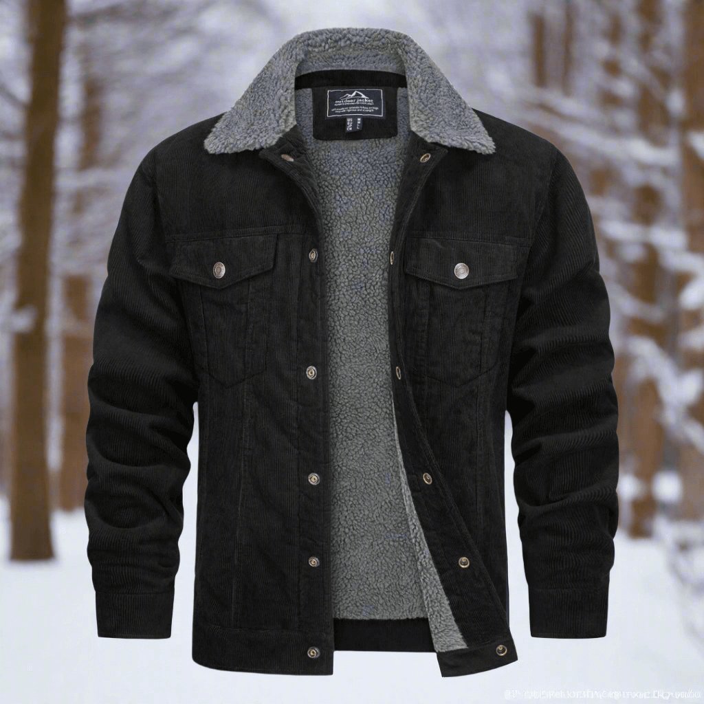 Gefütterte Denimjacke Mit Brusttaschen Für Herren