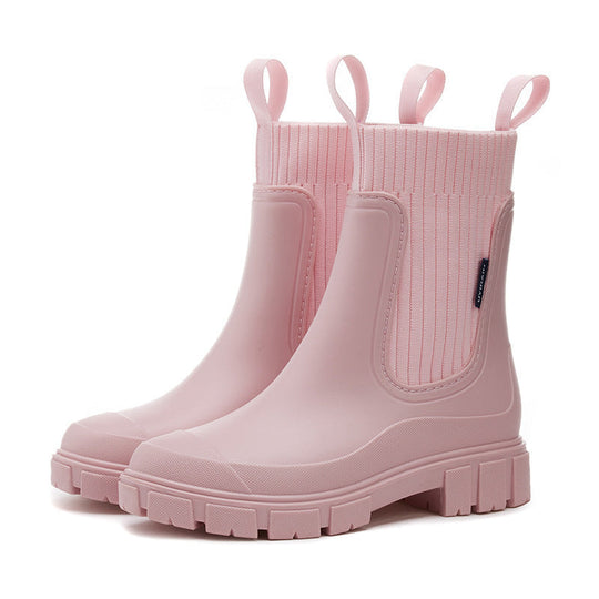 Damen Gummistiefel Mit Rutschfester Sohle Für Regenwetter